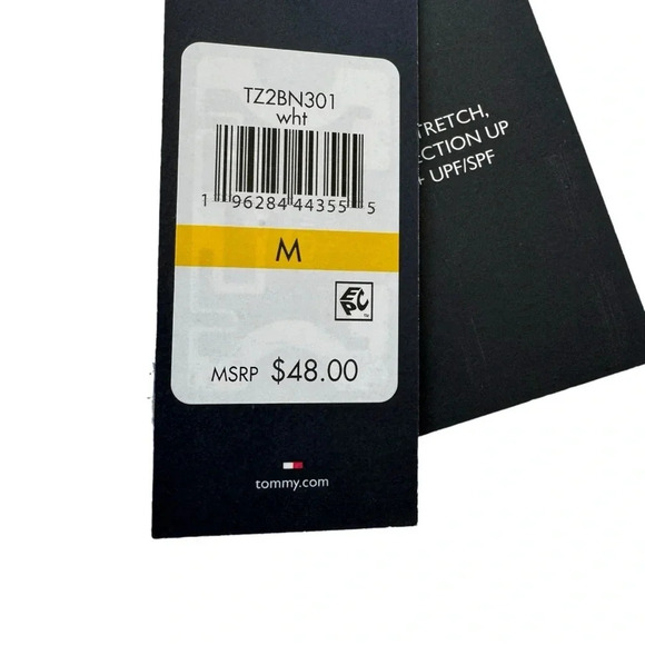 TOMMY HILFIGER Monstera Leaf 50+ SPF Bikini Bottom White and Blue Size M NWT - Picture 8 of 10